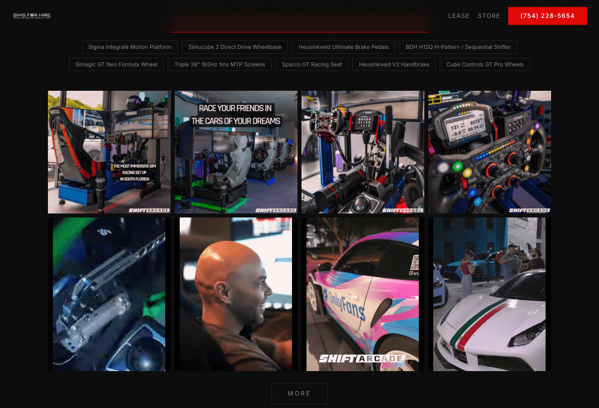 Simulator gallery and specs